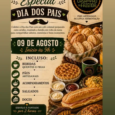 Café colonial especial de Dia dos Pais